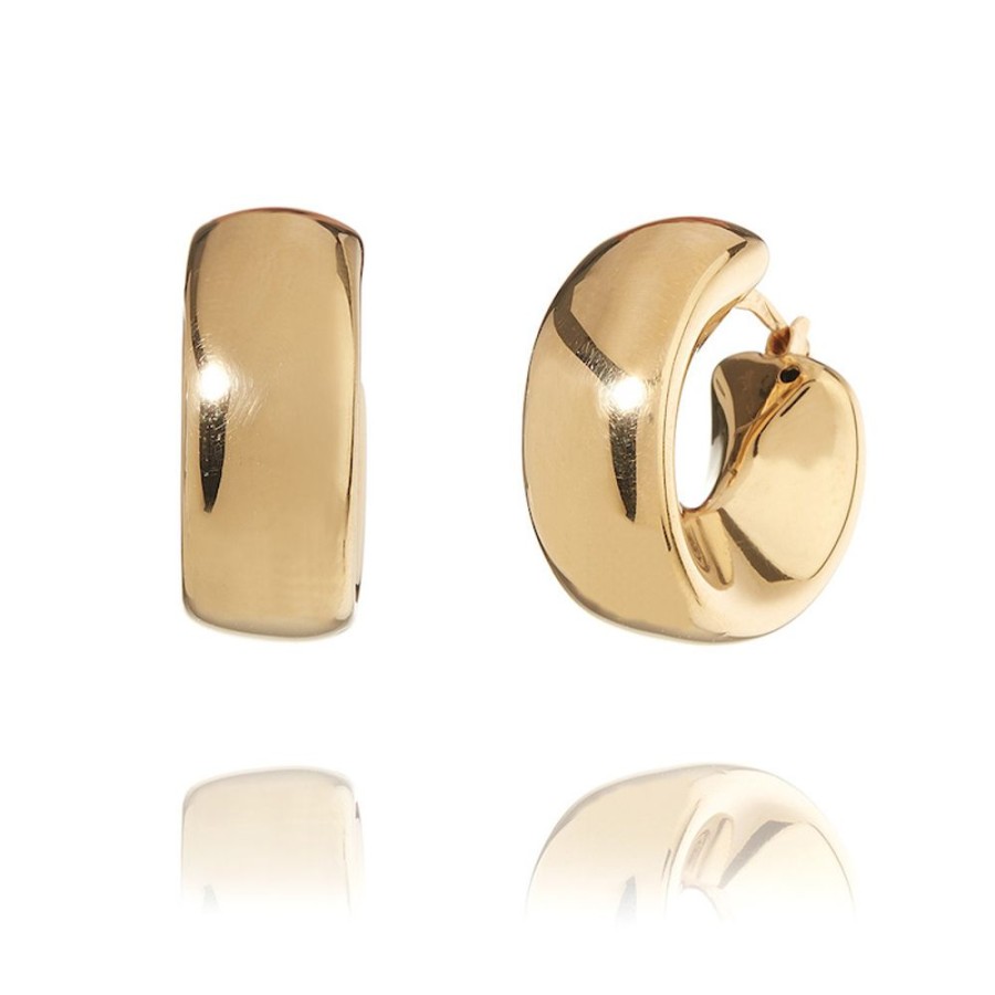 Valentina - Orhangen I 18 Karat Guld Forgyllt Silver 2 Cm I Diameter Ca 14 Mm Breda | CHROS Online