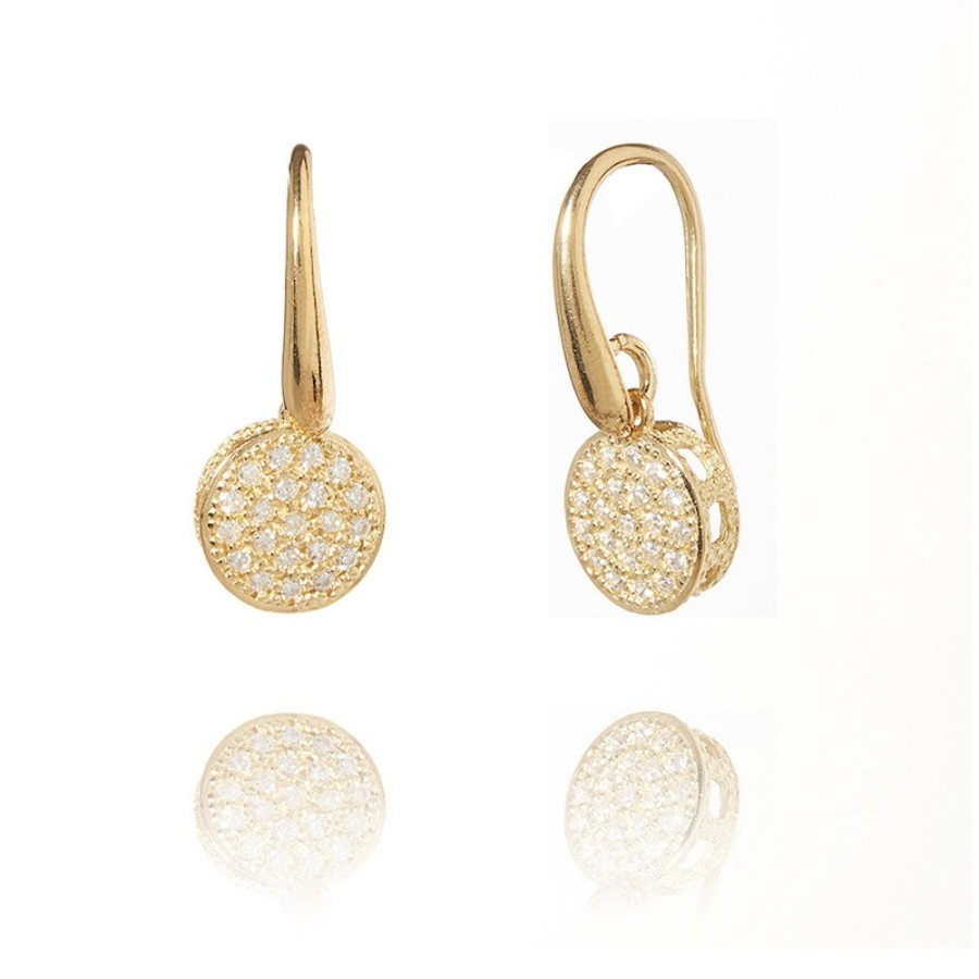 Celine - Orhangen Med Krok I 18 Karat Guld Forgyllt Silver Och Zirkonia Stenar 2 Cm | CHROS Wholesale