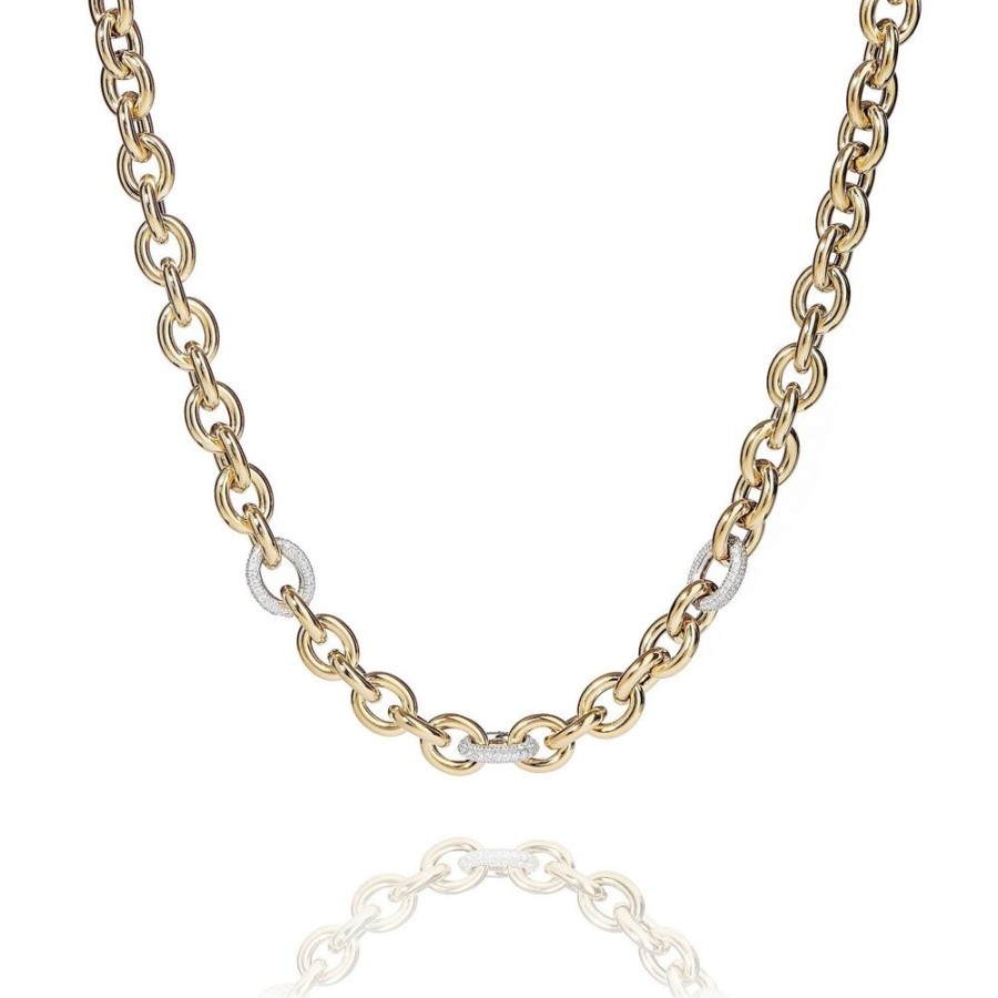 Carlton - Halsband Klassisk Design 18 Karat Guld Forgyllt Silver Med Zirkonia Stenar 50 Cm | CHROS Clearance