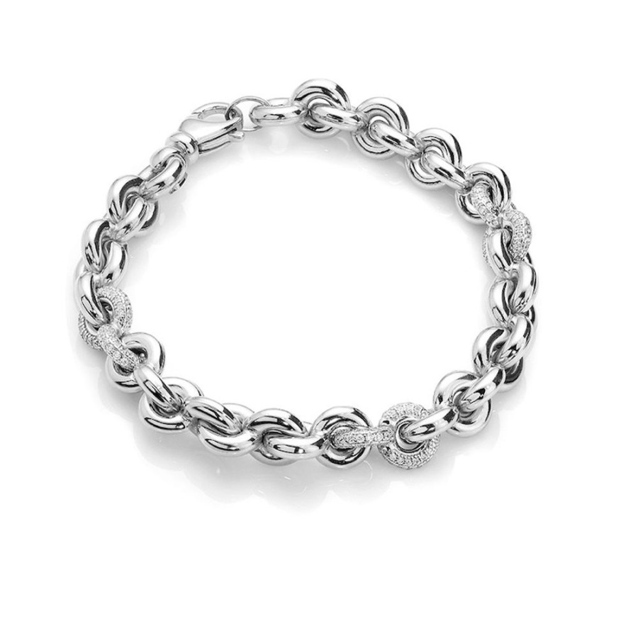 Madison - Armband I Rhodierat Silver Med Mikroinfattade Zirkonia Stenar 18,5 Cm | CHROS Hot