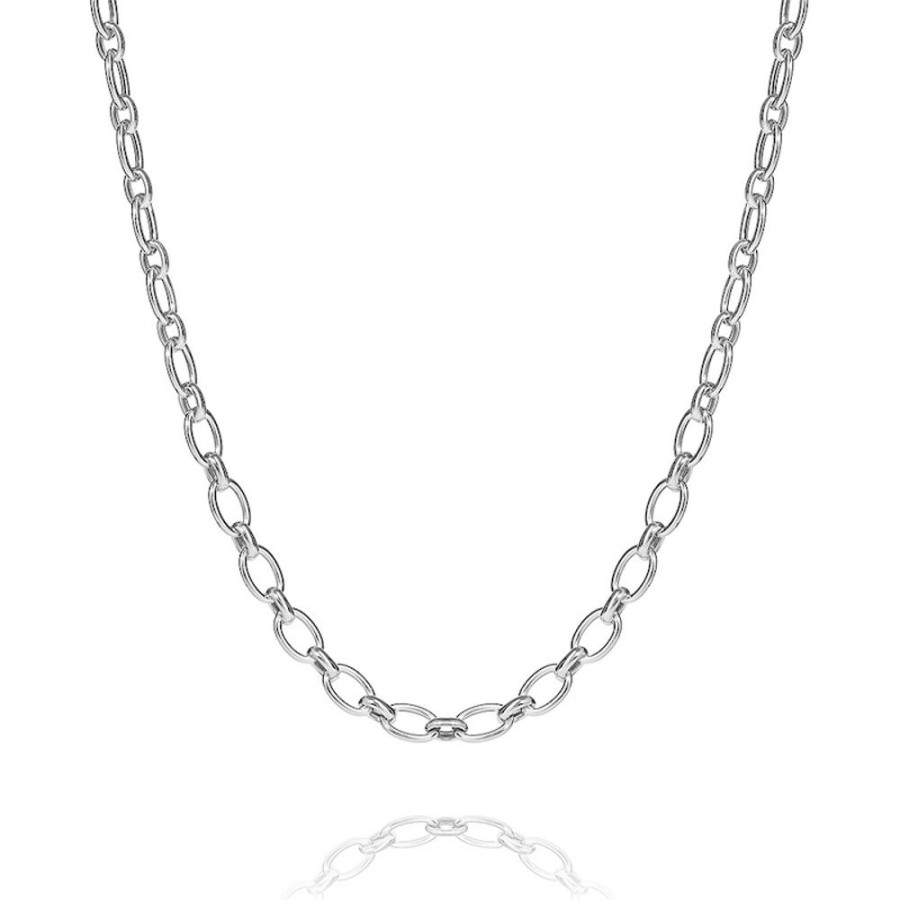 Common - Halsband Klassisk Modell I Rhodierat Silver 50 Cm | CHROS Clearance