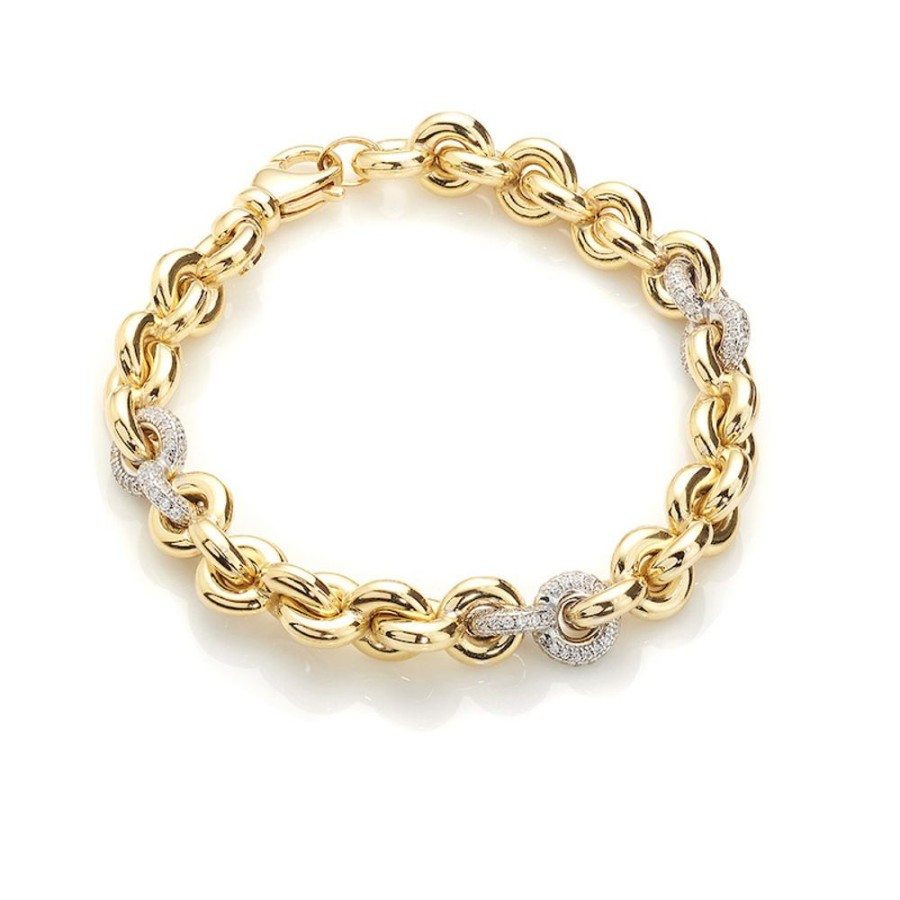 Madison - Armband I 18 Karat Guld Forgyllt Silver Med Mikroinfattade Zirkonia Stenar 18,5 Cm | CHROS Wholesale