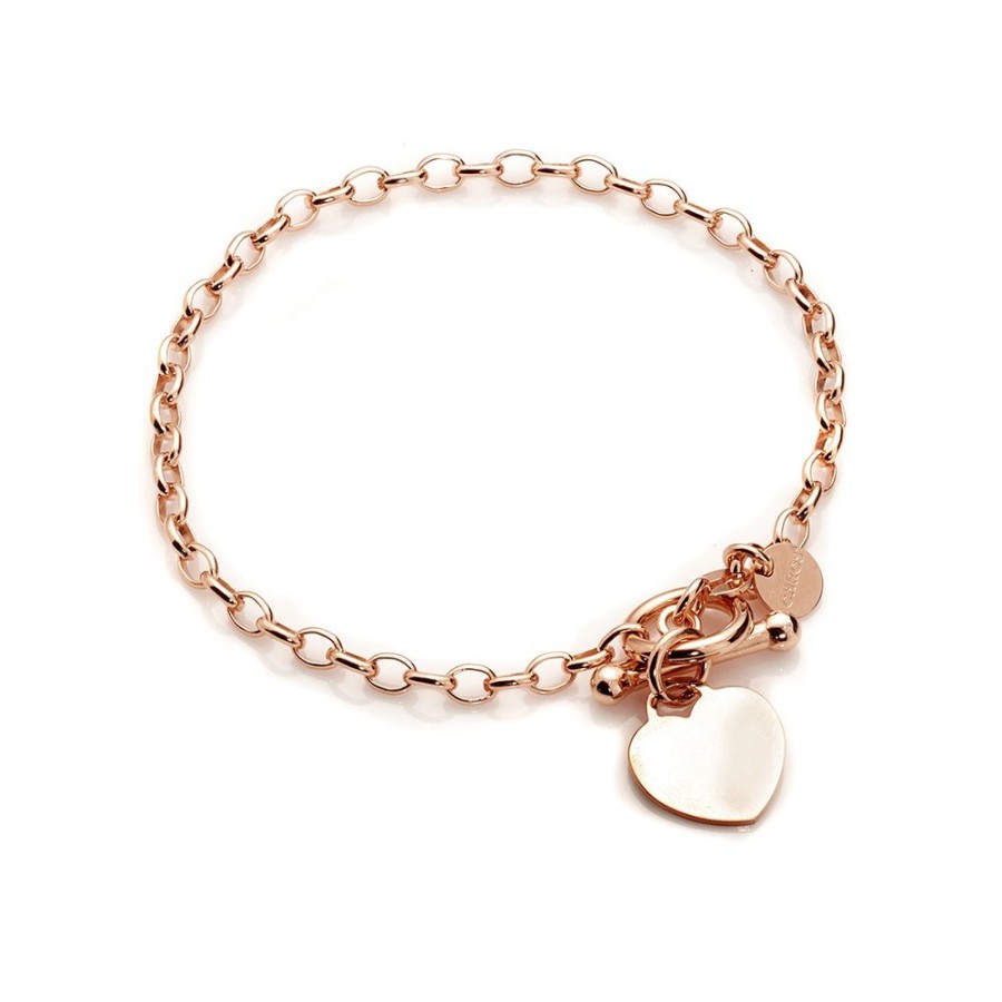 Tiffany - Armband Med Hjarta Klassisk Design I 18 Karat Rose Guld Forgyllt Silver 18 Cm | CHROS Clearance