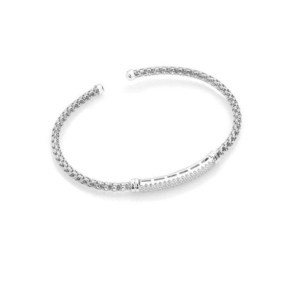 Niel Bangle - Armband I Rhodierat Silver Med Zirkonia Stenar One Size | CHROS Online