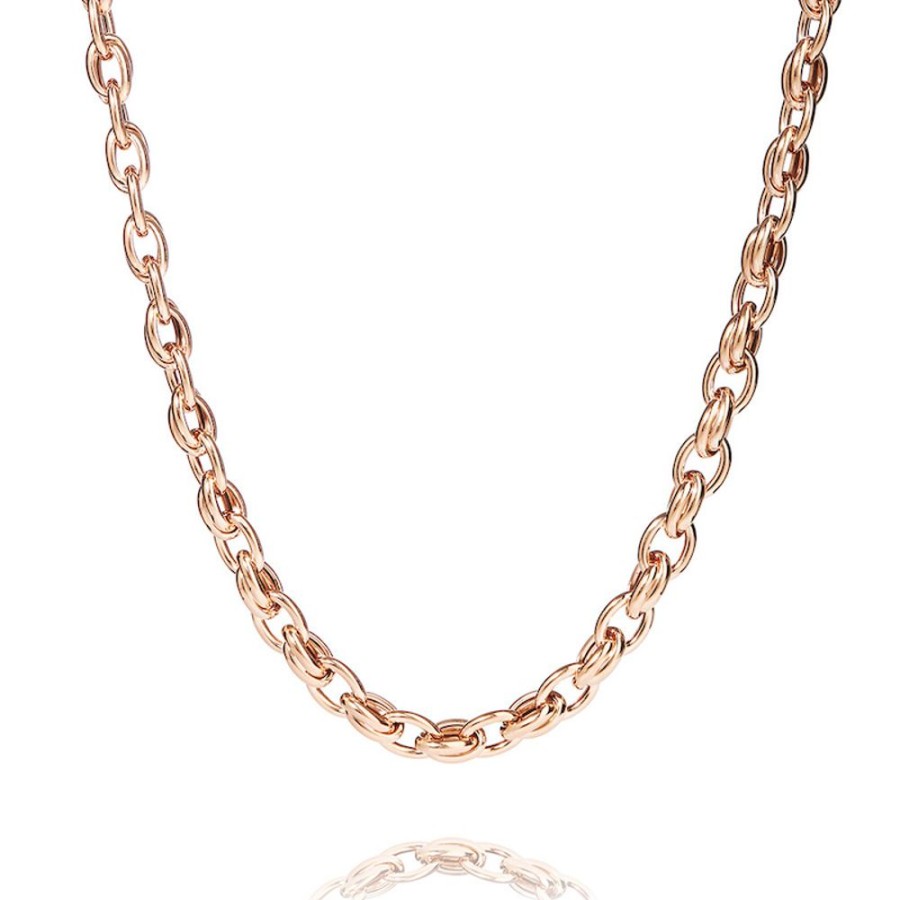 Prag - Halsband I 18 Karat Roseguld Forgyllt Silver 50 Cm | CHROS New