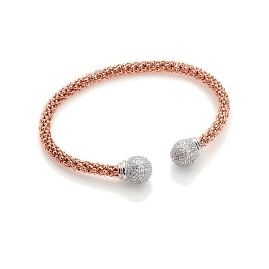 Chantal Bangle - Armband I 18 Karat Rose Guld Forgyllt Silver Med Zirkonia Stenar One Size | CHROS New