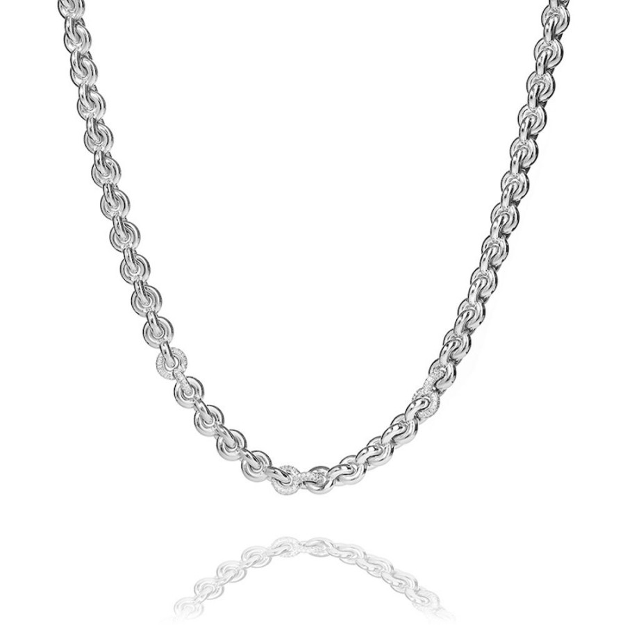 Madison - Halsband I Rhodierat Silver Med Mikro Infattade Zirkonia Stenar 50 Cm | CHROS Best