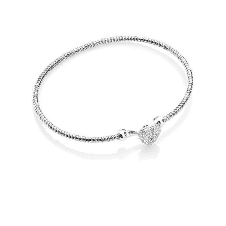 Bound By Love - Armband Rhodierat Silver Hjarta Mikro Infattade Zirkonia Stenar One Size | CHROS Online