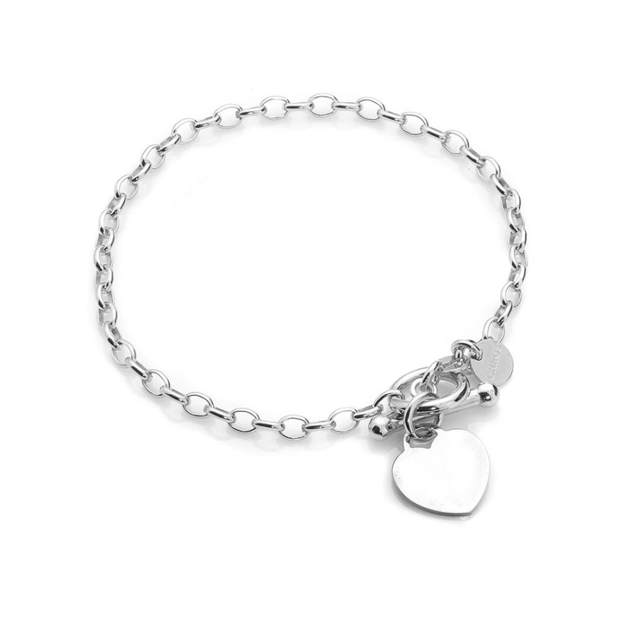 Tiffany - Armband Med Hjarta Klassisk Design I Rhodierat Silver 18 Cm | CHROS Wholesale