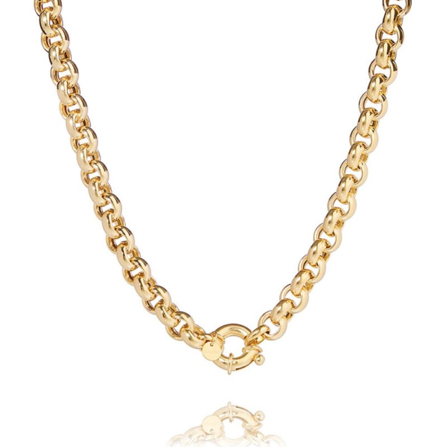 The One - Halsband Guld I 18 Karat Guld Forgyllt Silver 50Cm | CHROS Online