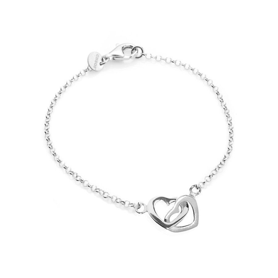 Together - Armband I Rhodierat Silver Med Hjartan 18 Cm | CHROS Best