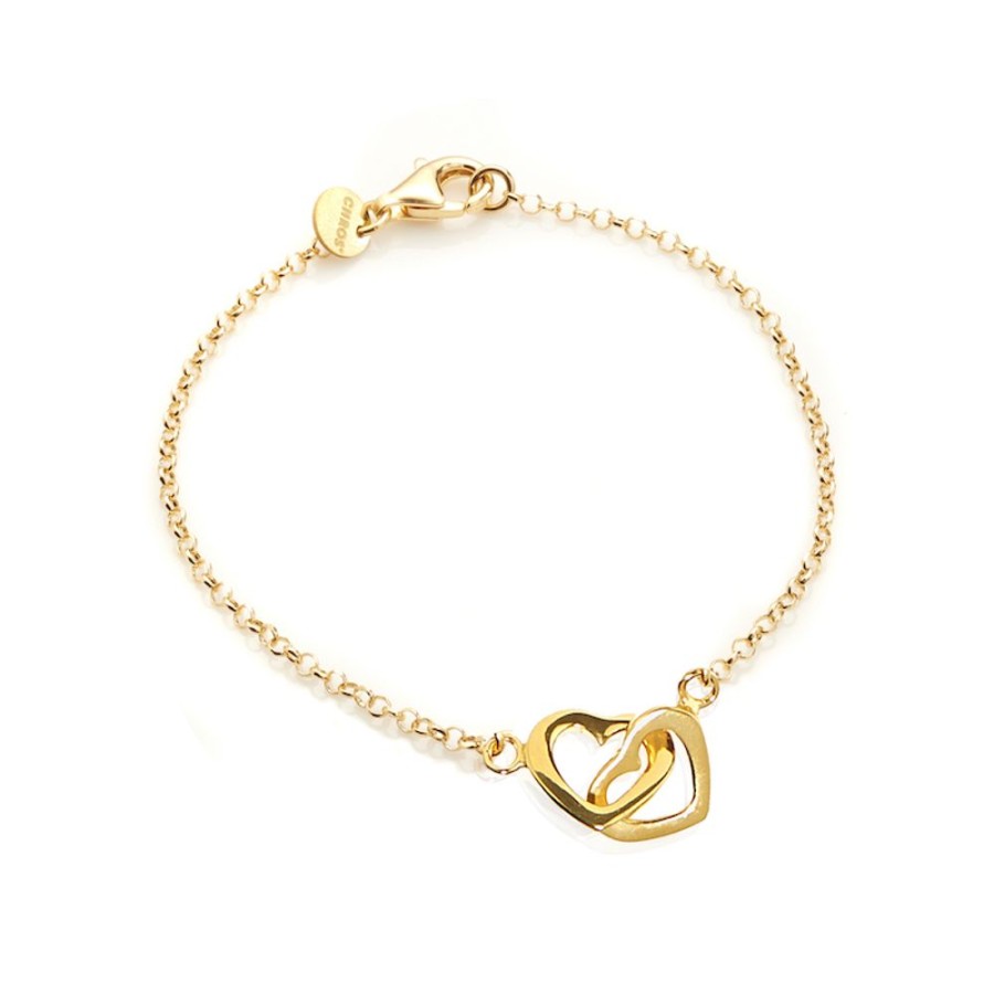 Together - Armband I 18 Karat Guld Forgyllt Silver Med Hjartan 18 Cm | CHROS New