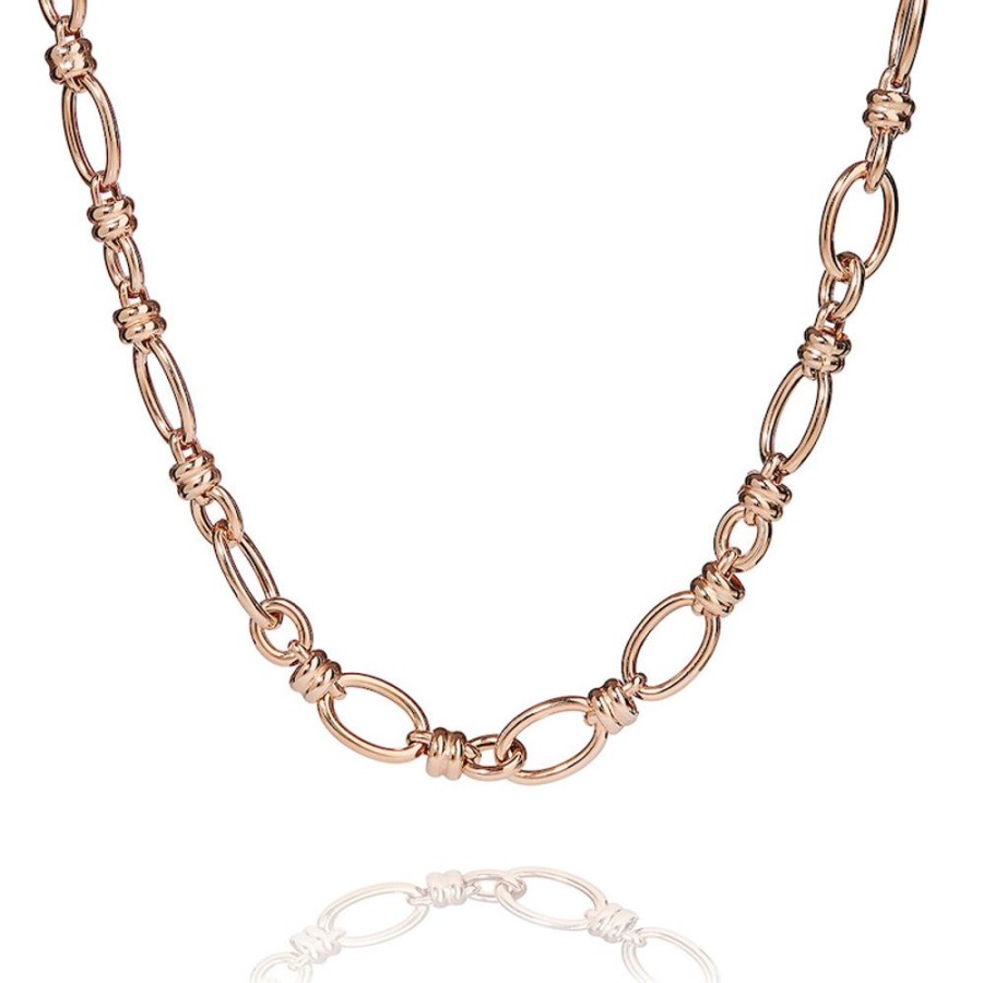 Cocktail - Halsband Modern Design I 18 Karat Roseguld Forgyllt Silver 90 Cm | CHROS Online