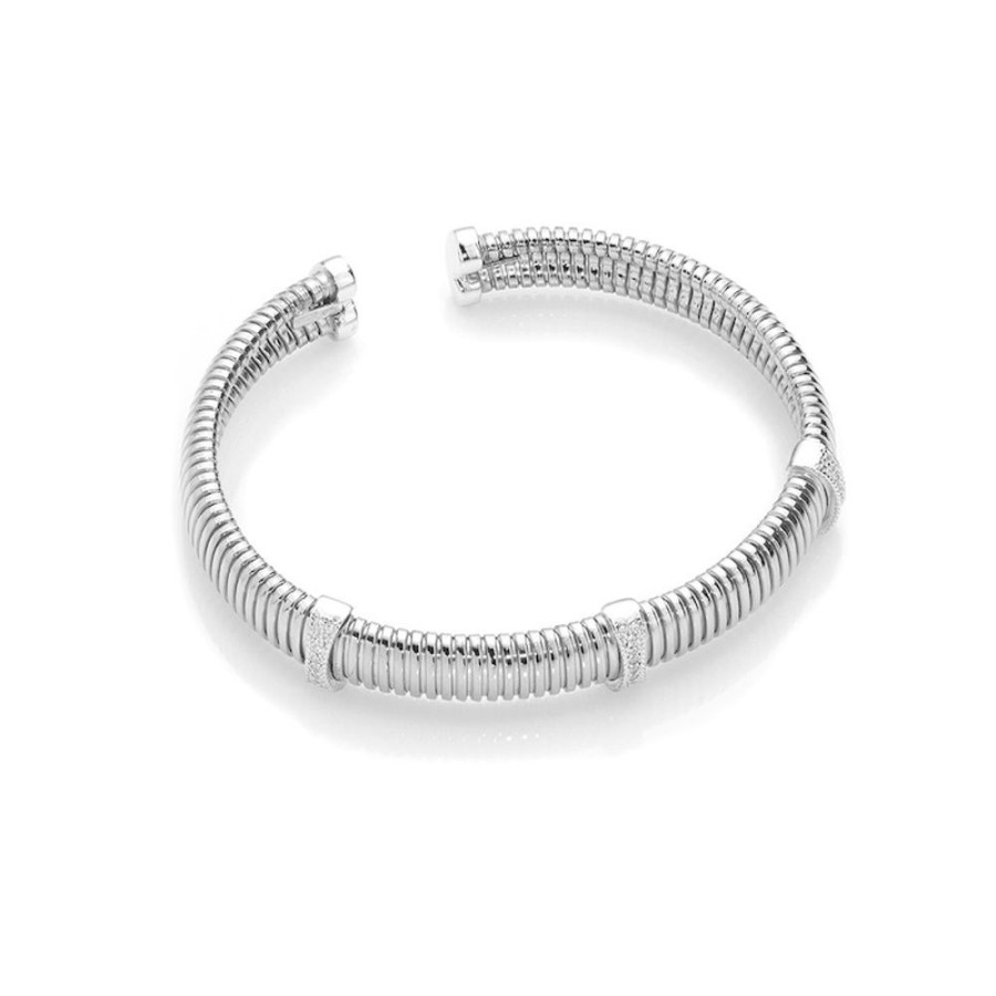 Inspire Bangle - Armband I Rhodierat Silver Med Zirkonia Stenar One Size | CHROS New